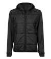 T9113 9113 Tee Jays Ladies Hybrid-Stretch Hooded Jacket Black/Black colour image